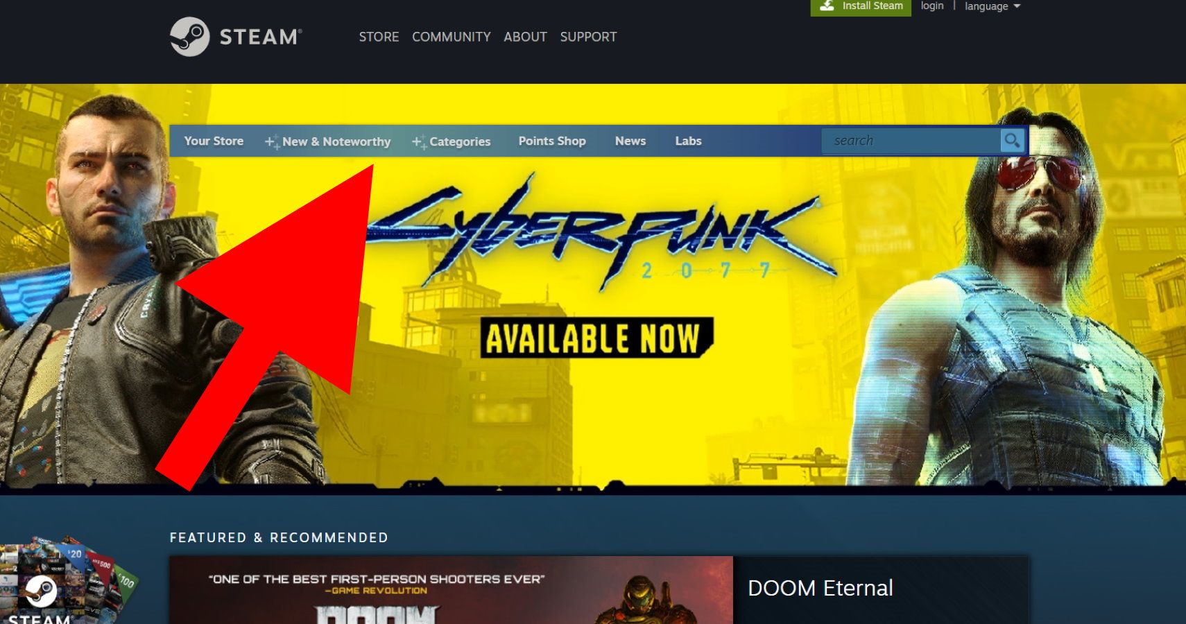 Discover great Steam games with our new store menu