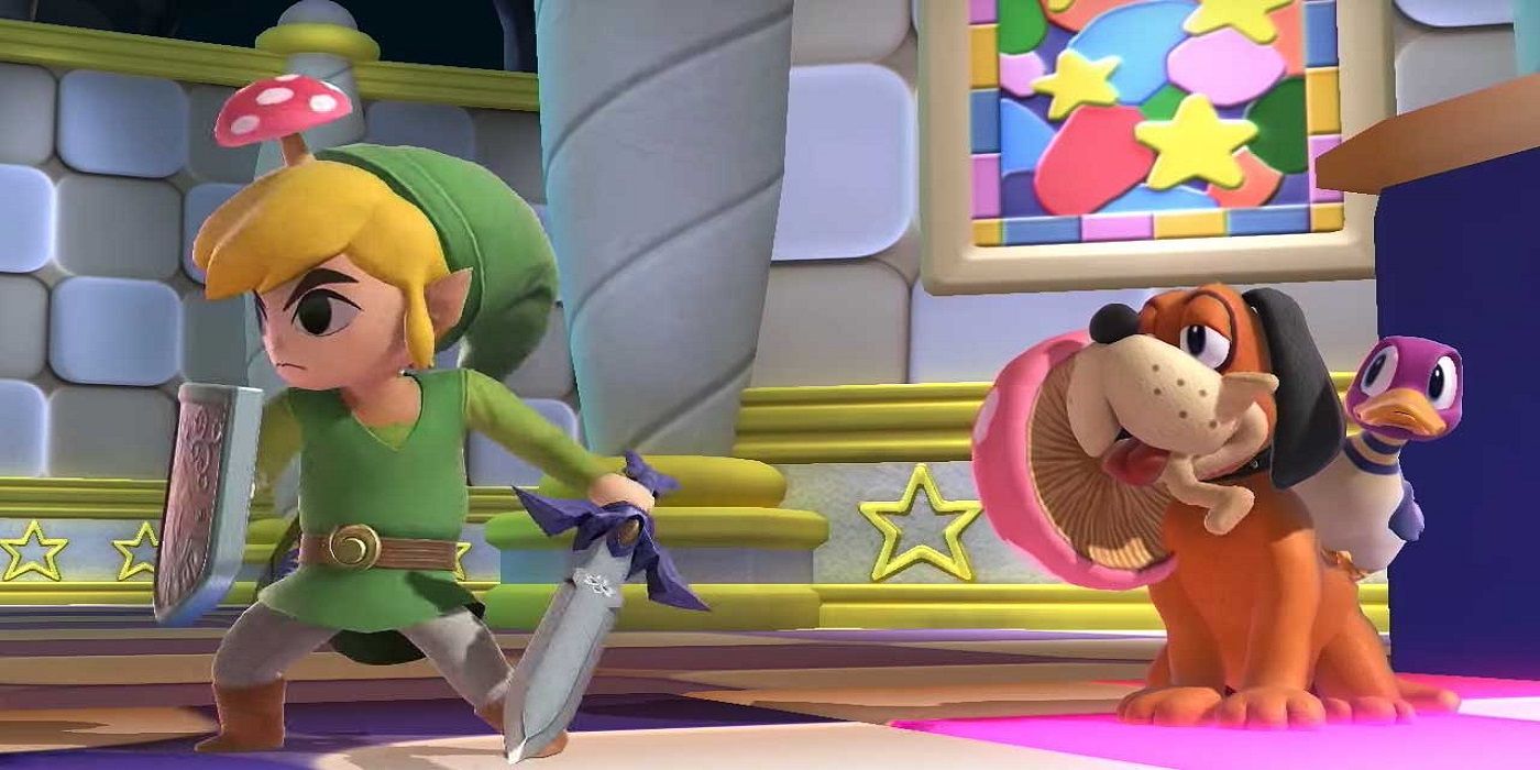 Super Smash Bros. Ultimate Toon Link Ramblin' Evil Mushroom Duck Hunt Duo