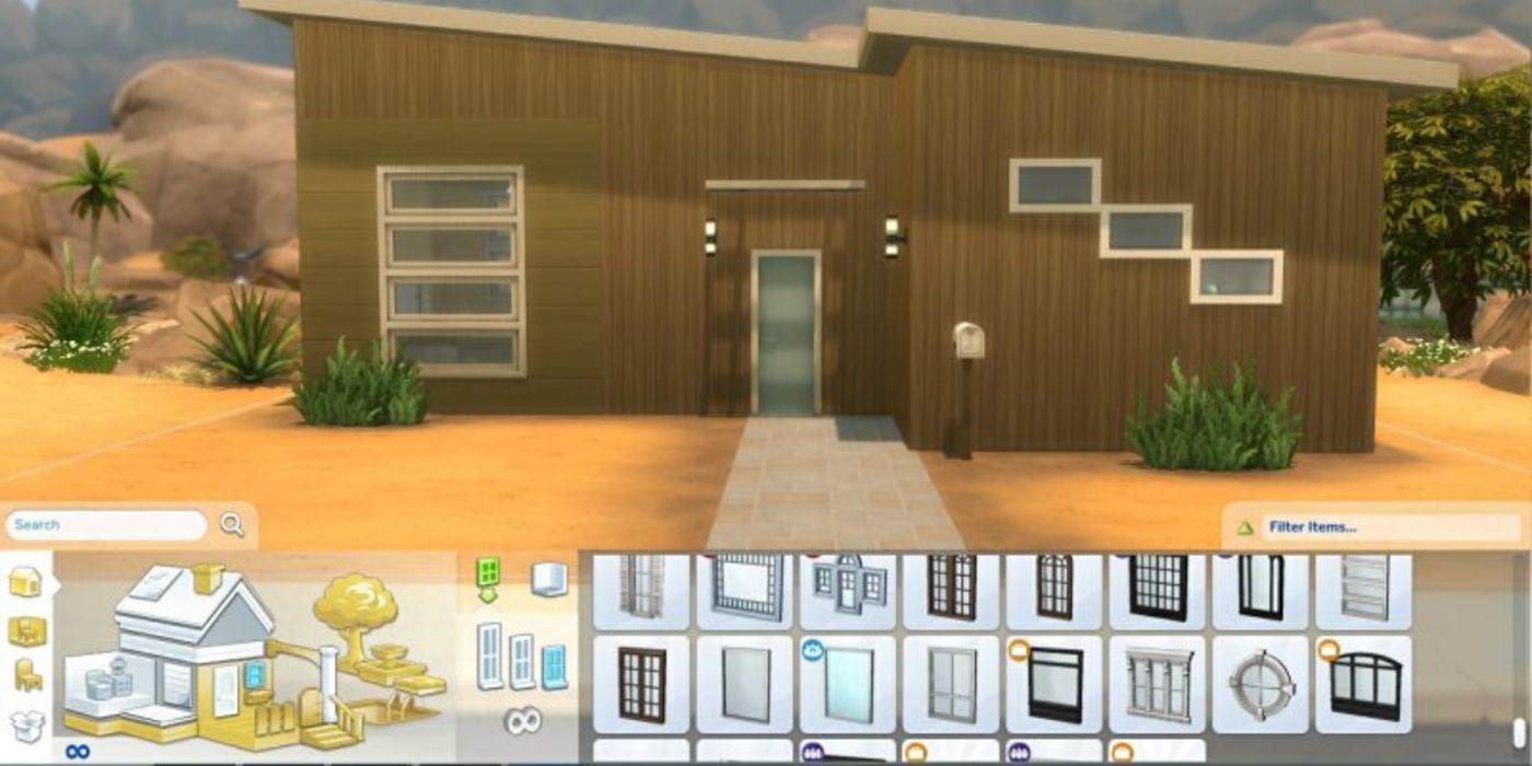 The Sims 4 build mode menu for windows