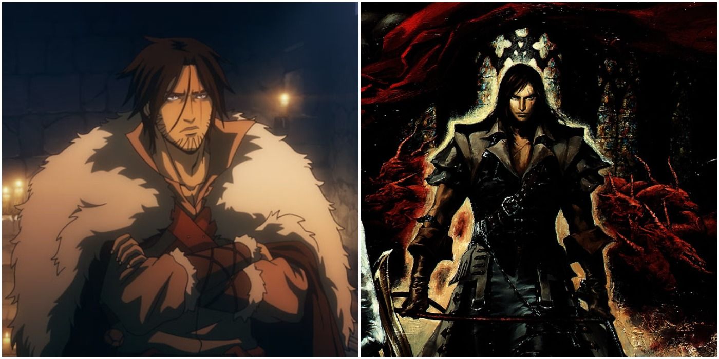 images of Trevor Belmont from a Castlevania game and the Netflix series