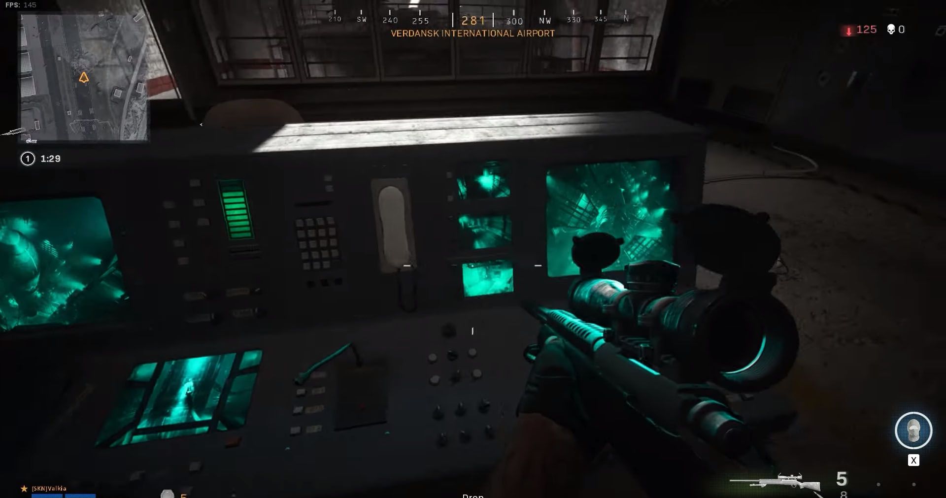 Screenshot from the bunker in Warzone from YouTuber Valkia.