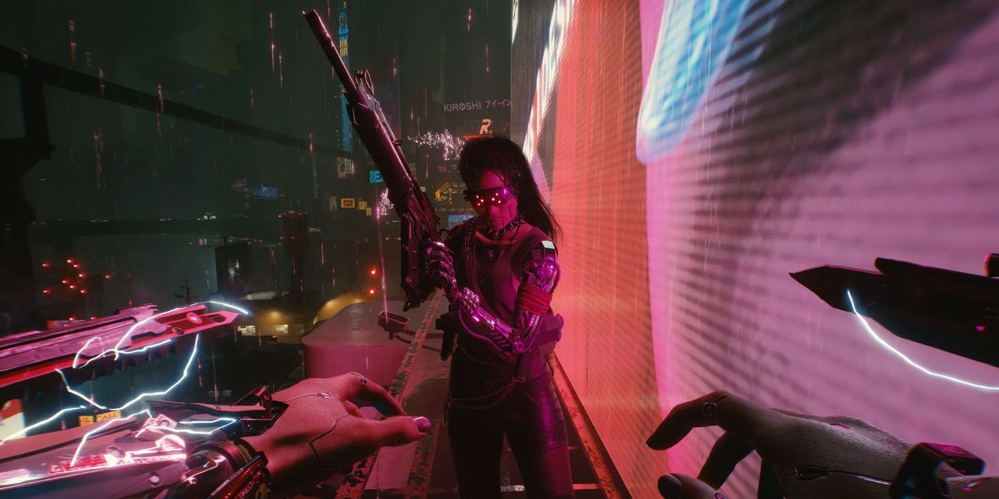 Cyberpunk 2077: An Enemy Missing With Their Weapon Thanks To Weapon Glitch Cyberhack