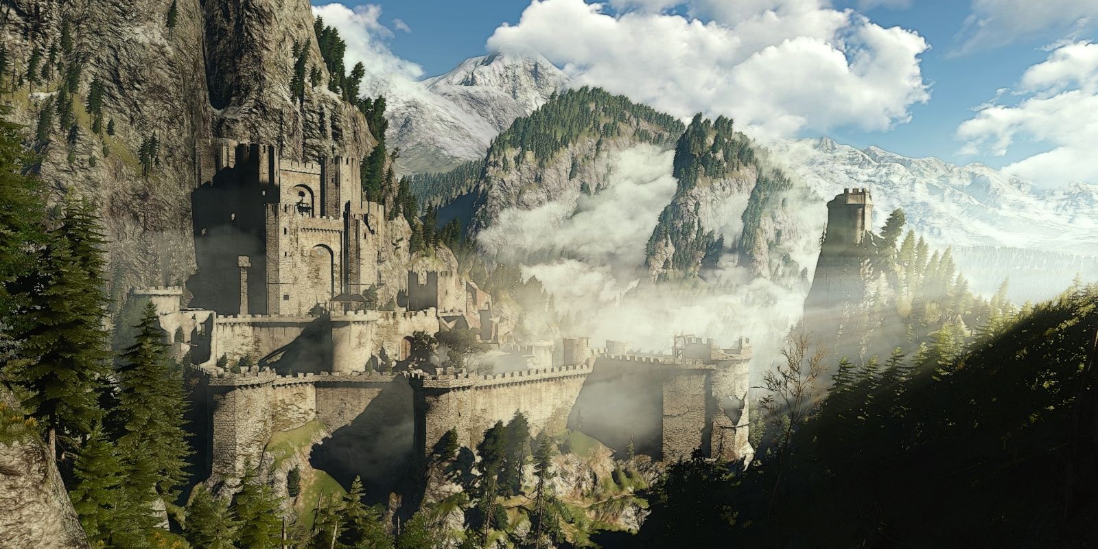 A view of the valley where Kaer Morhen is found