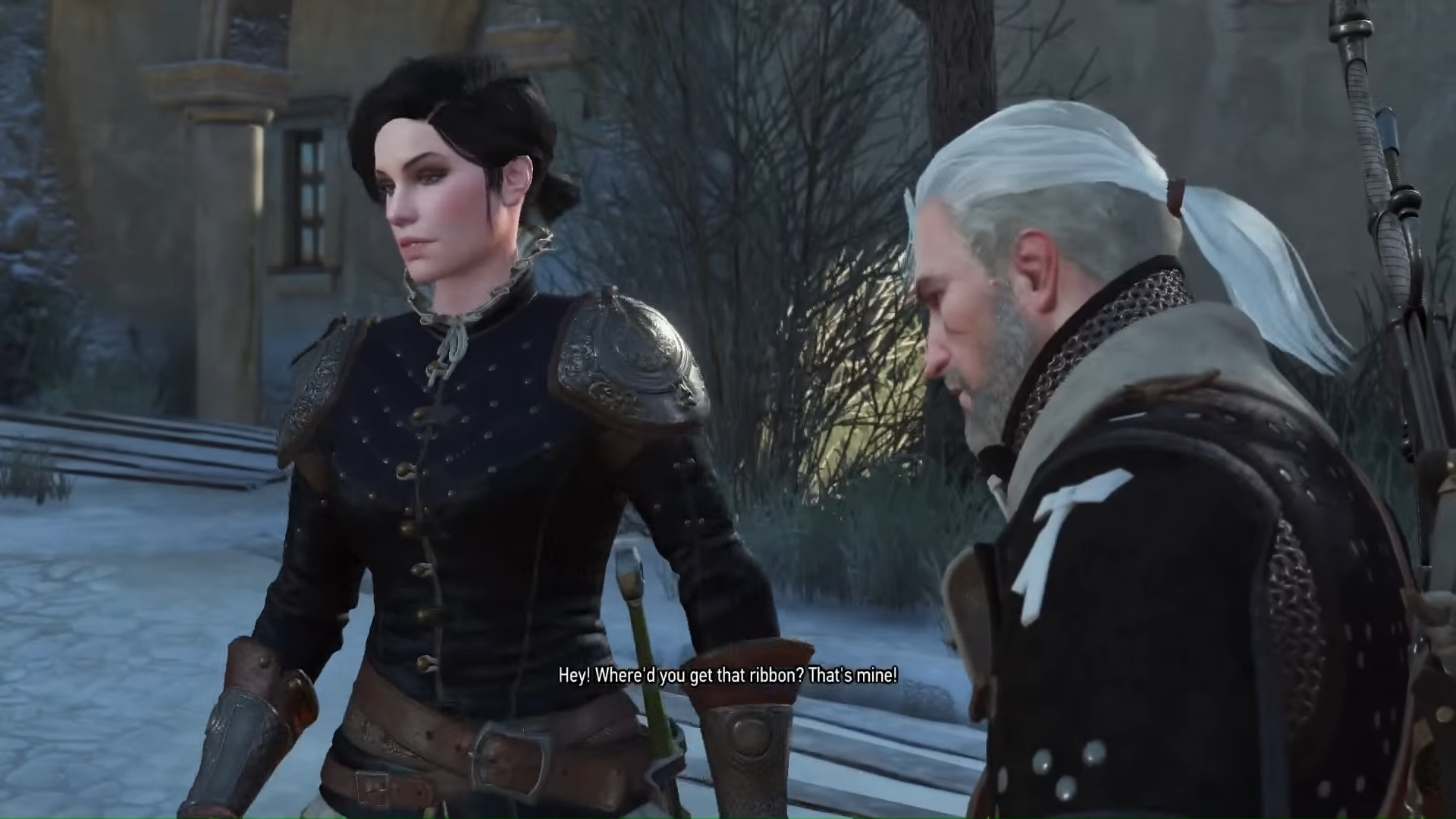 Syanna and Geralt in The Witcher Blood and Wine