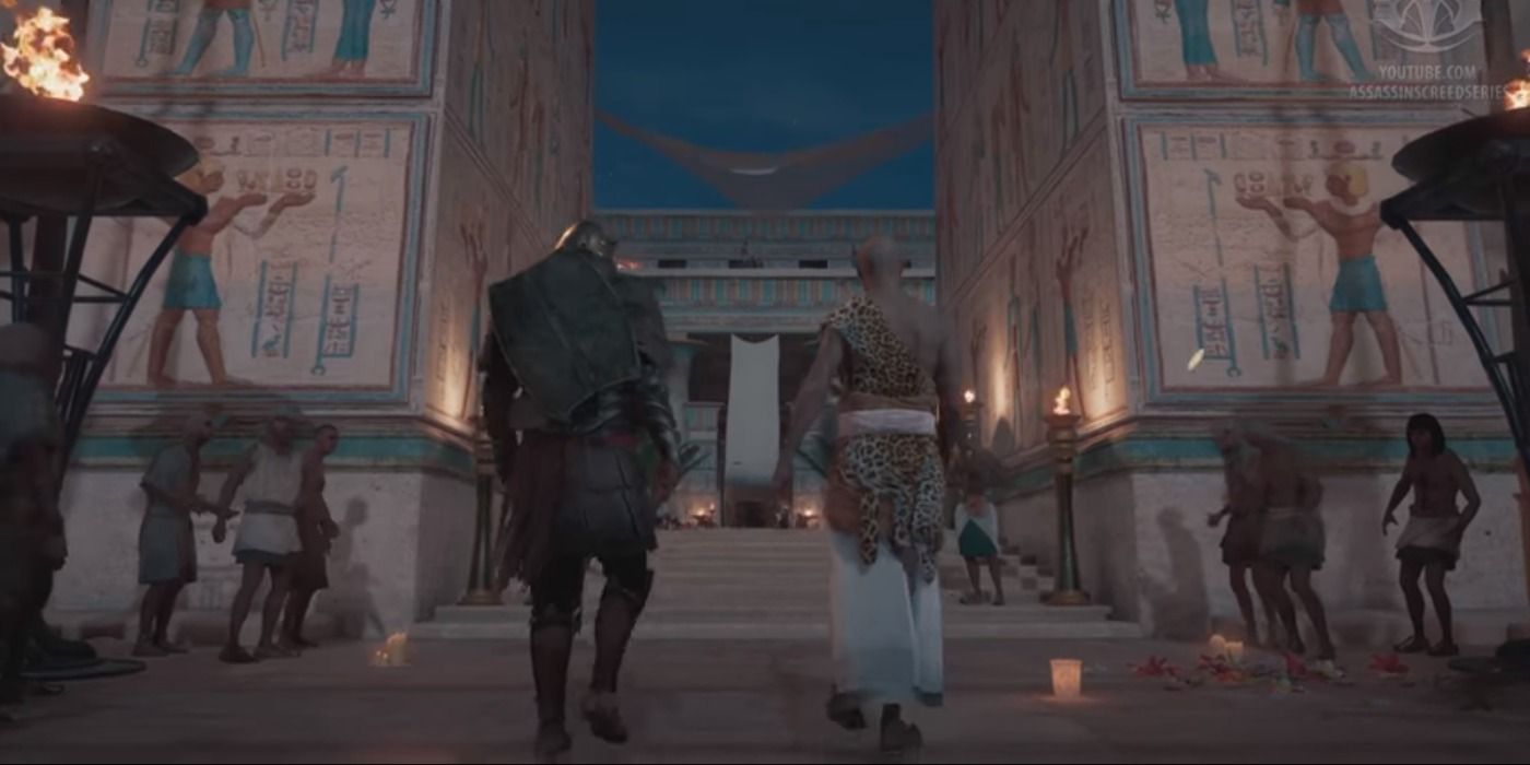 Bayek enters ring in Lady of Slaughter side quest in Assassin's Creed Origins