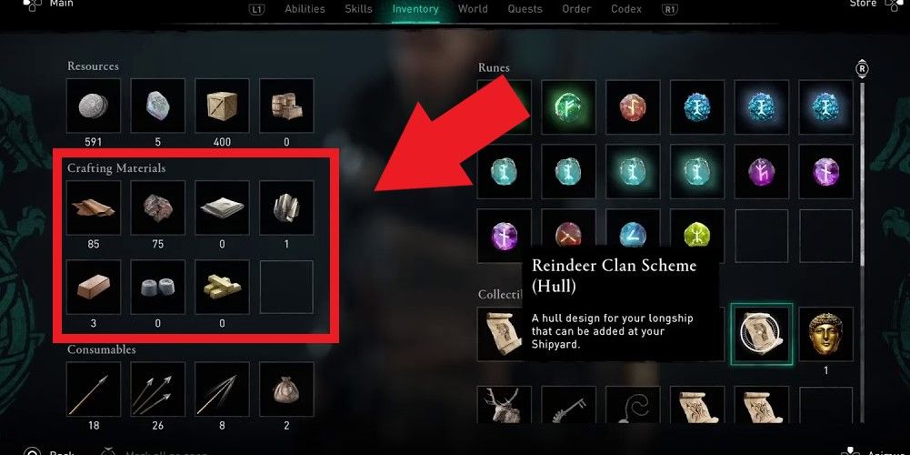 Crafting materials in Assassin's Creed Valhalla