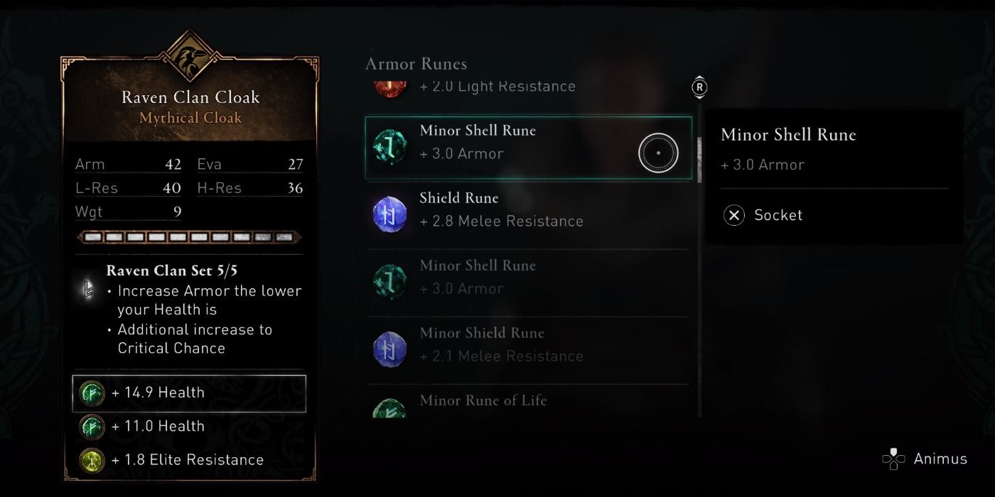 Minor shell rune in Assassin's Creed Valhalla