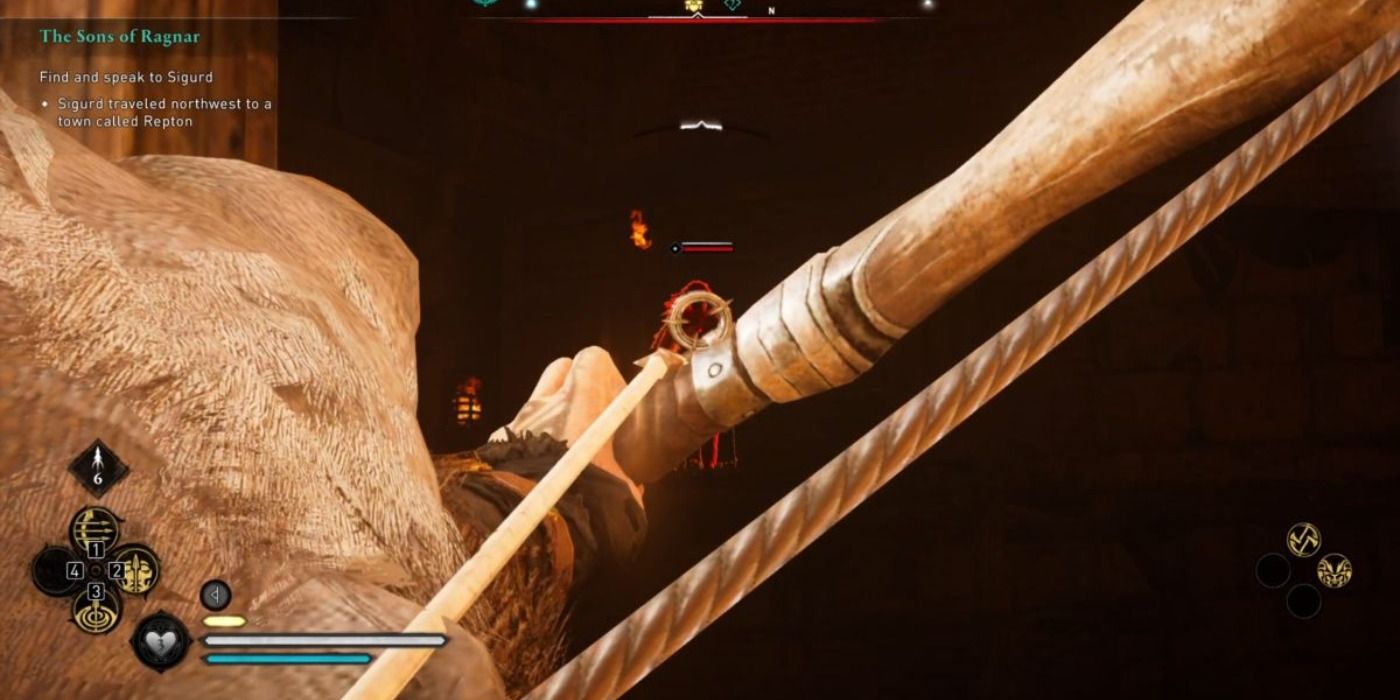 Shooting an enemy with a bow in the back in Assassin's Creed Valhalla