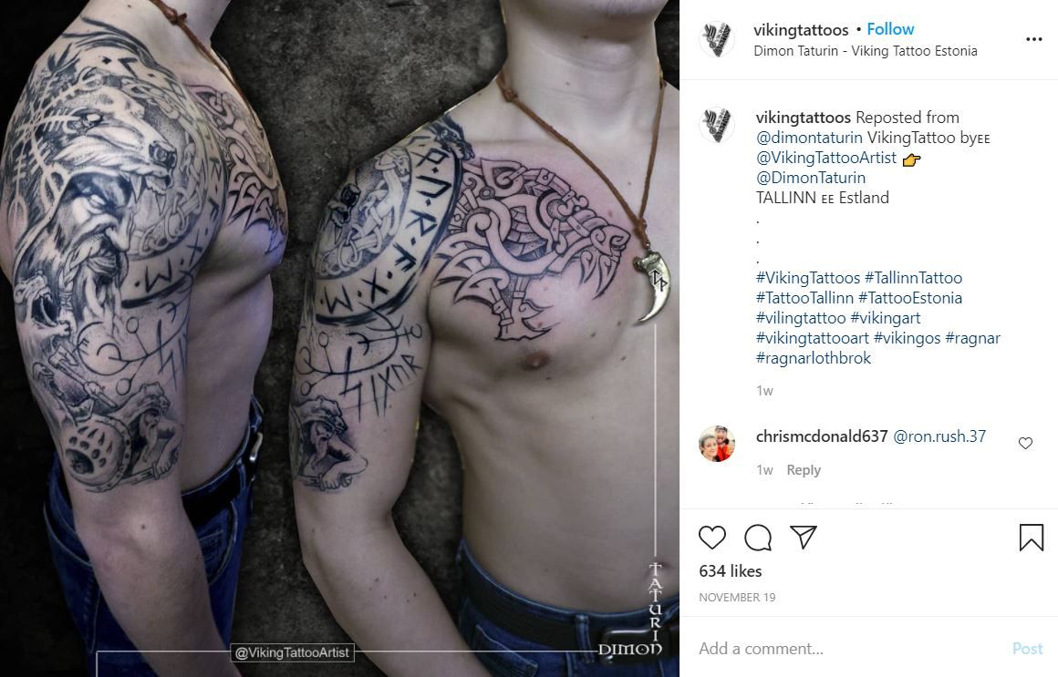 Viking tattoo by @Dimontaturin on Instagram