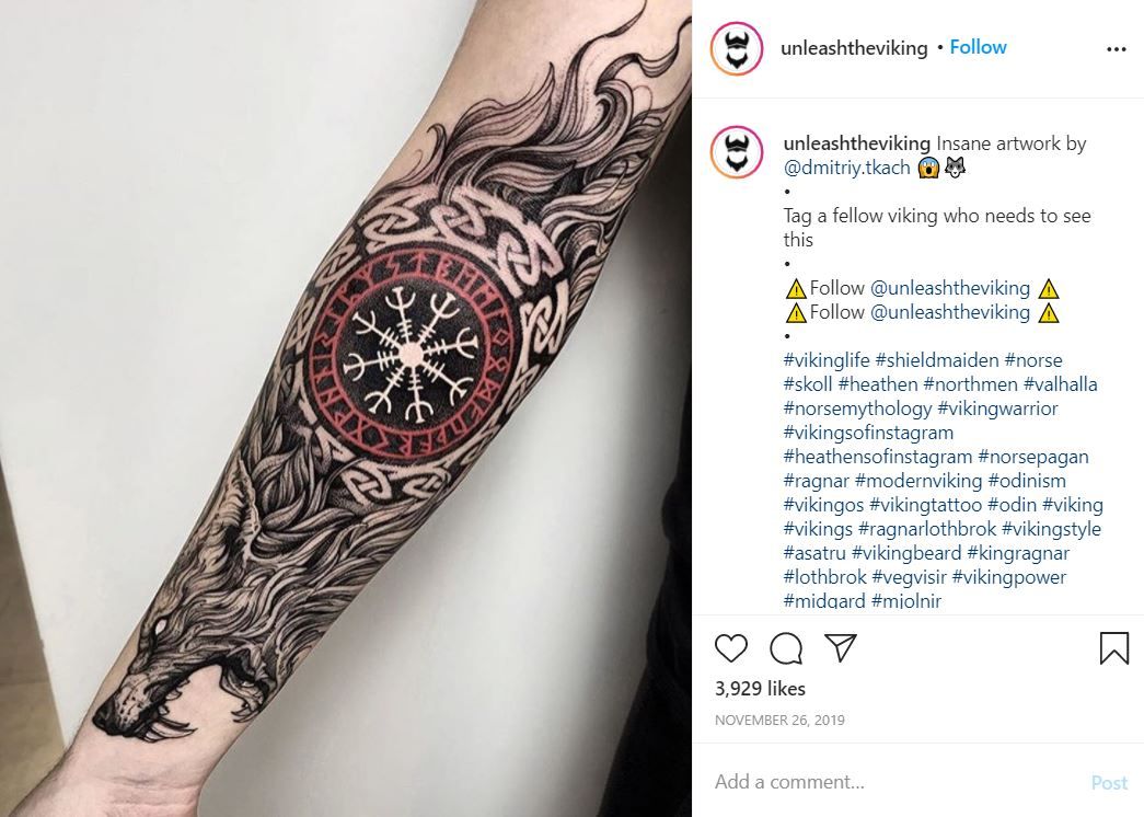 Viking tattoo by @dmitriy.tkach on Instagram