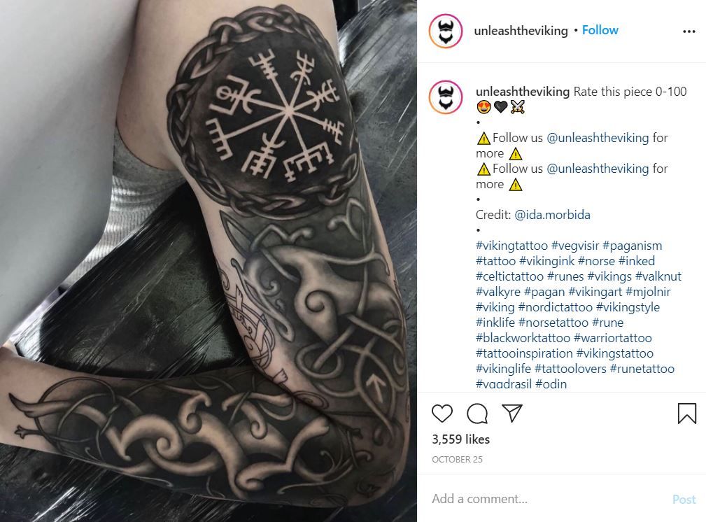 Viking tattoo by @ida.morbida on Instagram