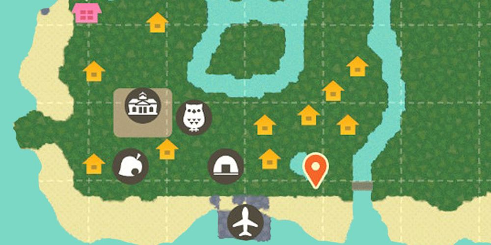 A clustered island in Animal Crossing: New Horizons
