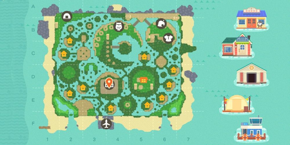 A well laid out island in Animal Crossing: New Horizons