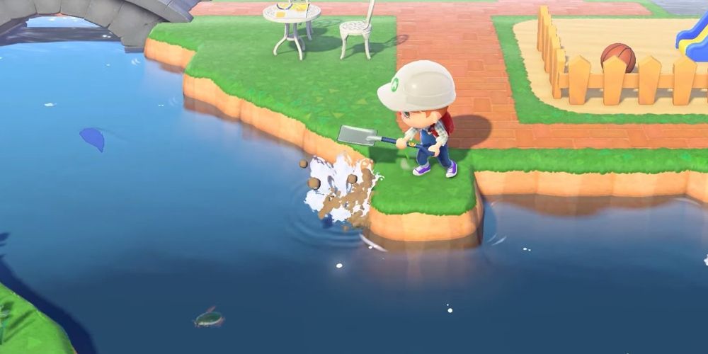 Making changes to a river in Animal Crossing: New Horizons