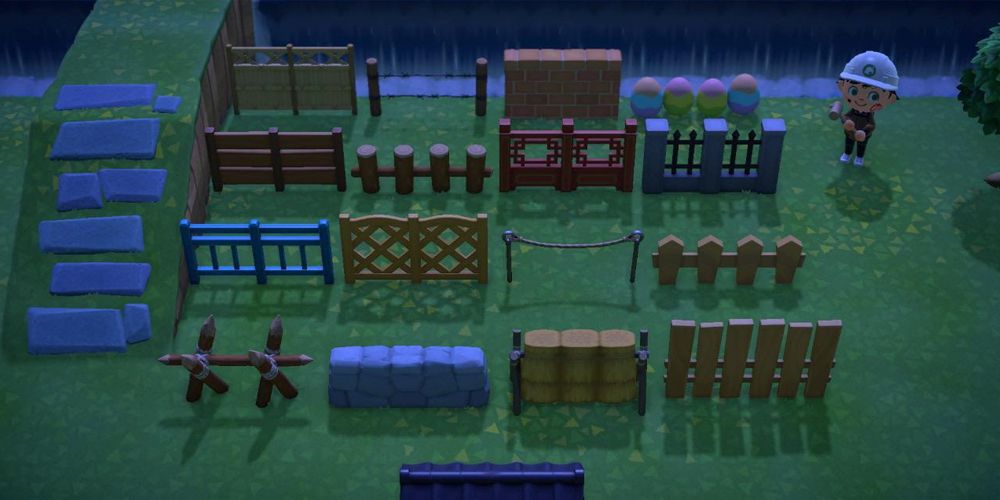 Some of the different fence designs in Animal Crossing: New Horizons