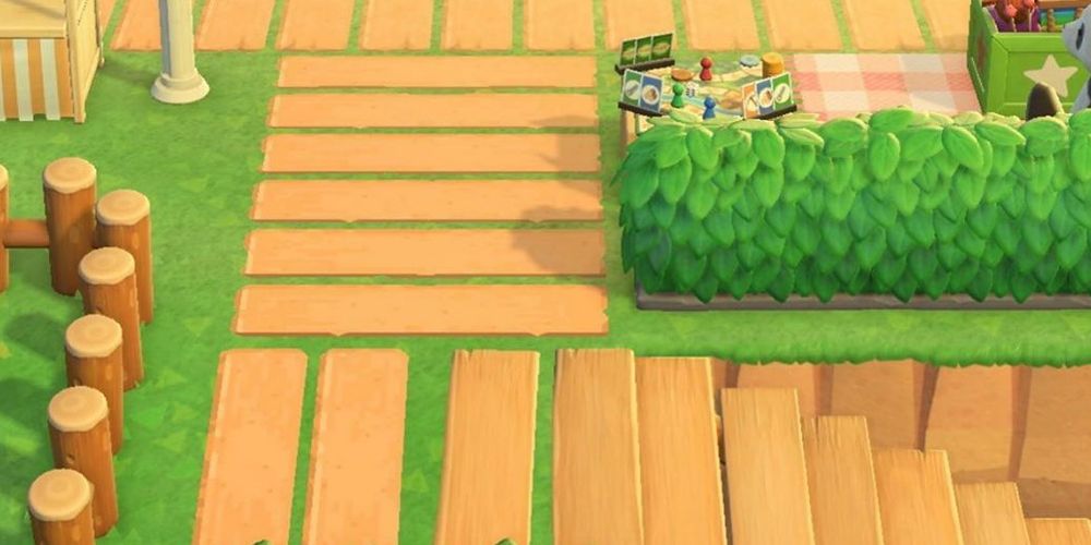 A matching path and stairway in Animal Crossing: New Horizons