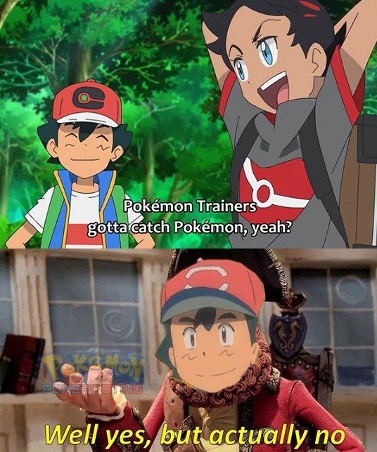 Yes but actually no meme about how Ash never catches pokemon