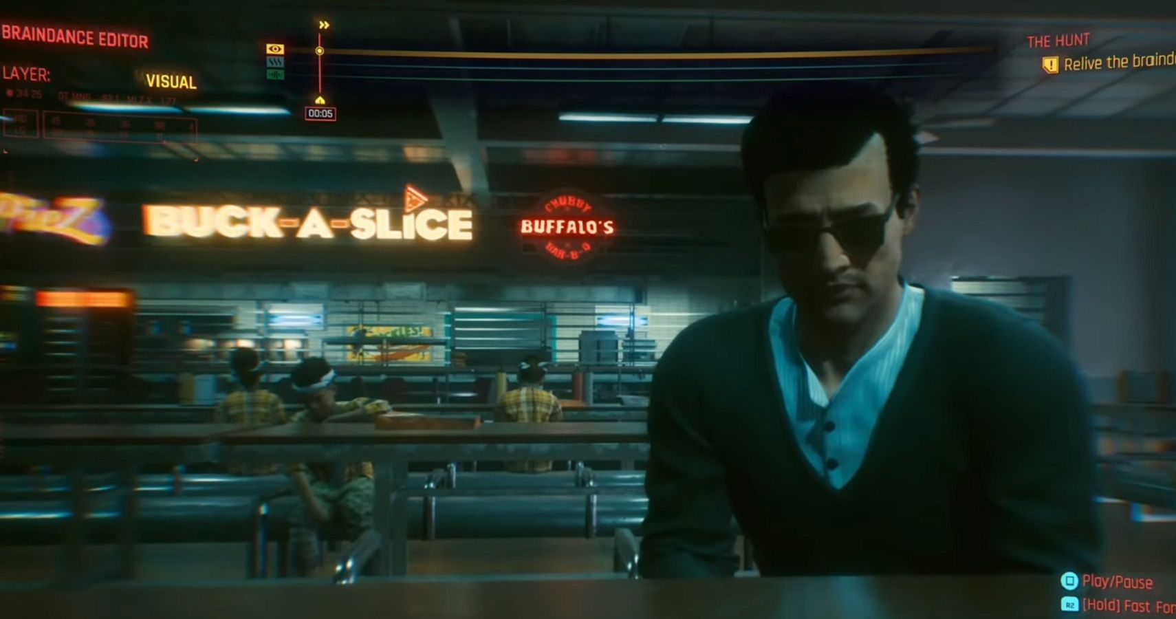Anthony Harris' braindance sequence showing a rude teacher from his childhood in Cyberpunk 2077.