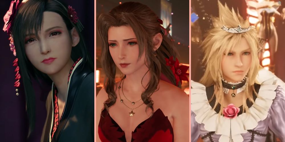 Tifa, Aerith and Cloud's dresses in Final Fantasy VII Remake