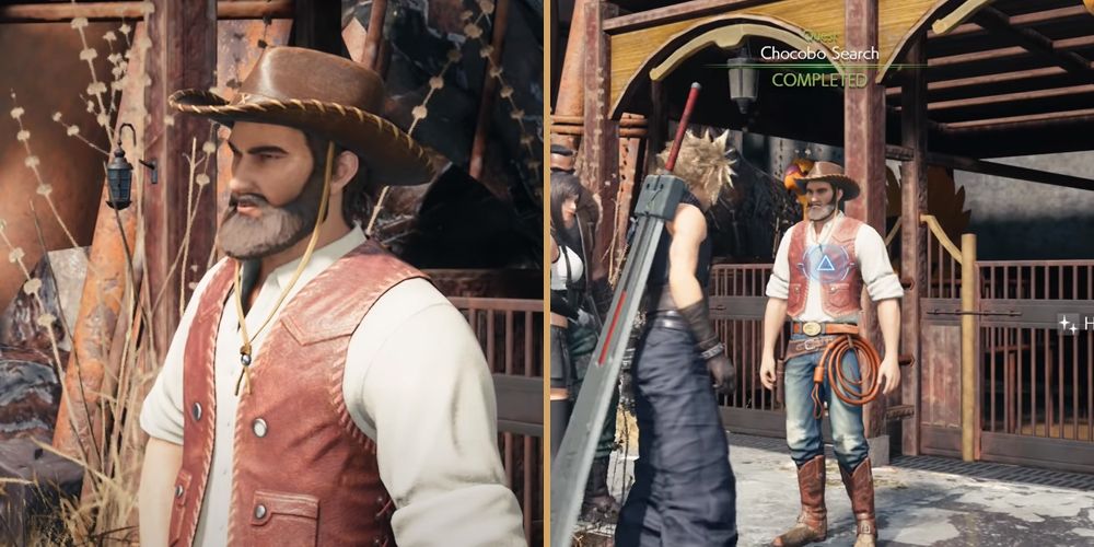 Handing in the Chocobo Search side quest in Final Fantasy VII Remake