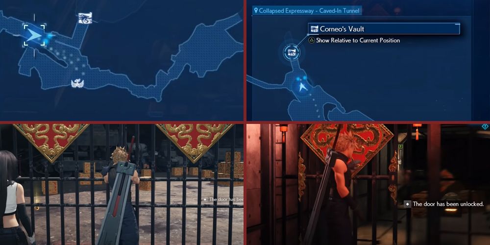 The first two vaults in the Corneo’s Secret Stash side quest in Final Fantasy VII Remake