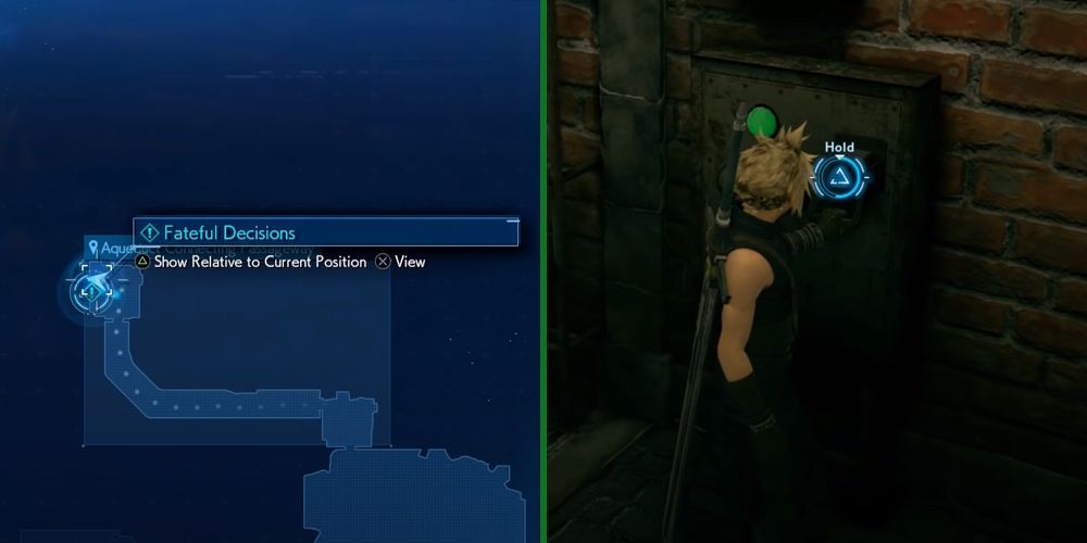 The switch that needs to be pushed to access the third vault in the Corneo’s Secret Stash side quest in Final Fantasy VII Remake