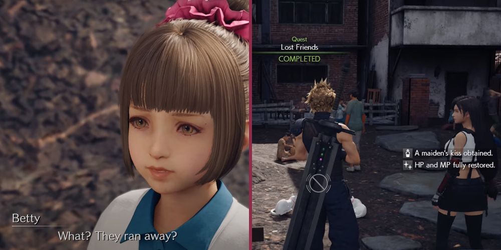 Handing in the Lost Friends side quest in Final Fantasy VII Remake