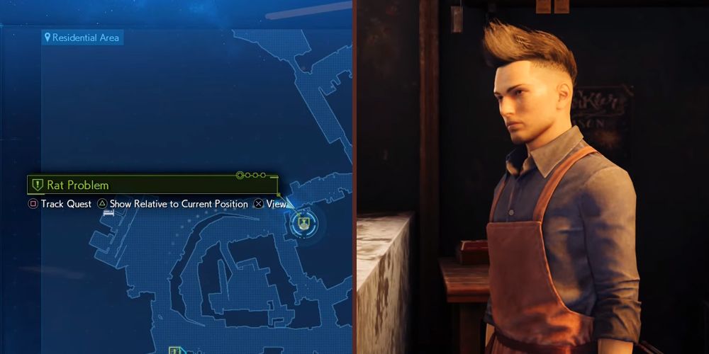 Initiating the Rat Problem side quest in Final Fantasy VII Remake
