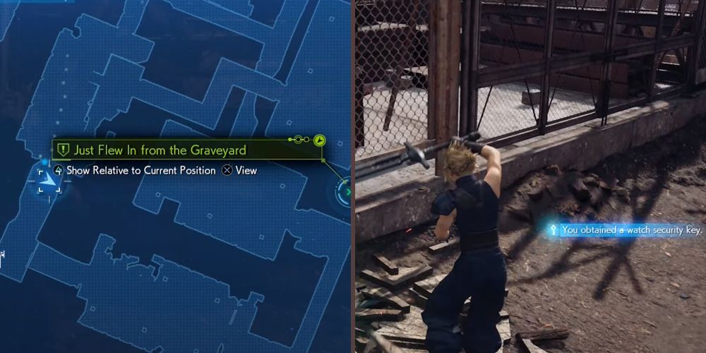 Obtaining the security key in the Just Flew In From The Graveyard side quest in Final Fantasy VII Remake