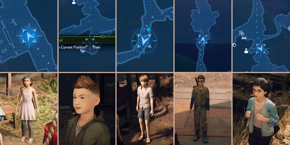 The locations of the five children in the Kids on Patrol side quest in Final Fantasy VII Remake