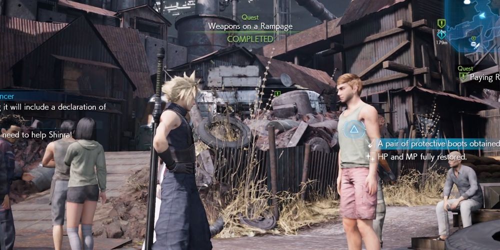 Handing in the Weapons on a Rampage side quest in Final Fantasy VII Remake