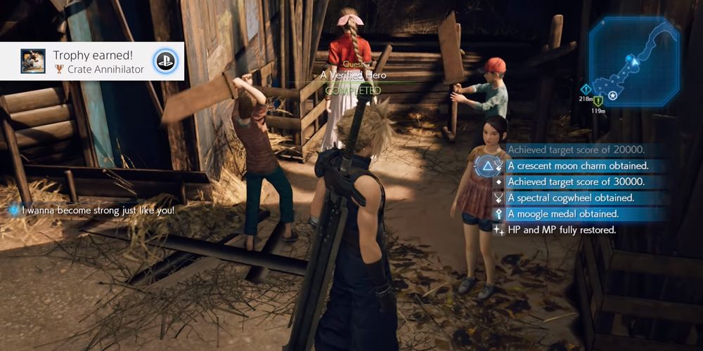 Handing in the A Verified Hero side quest in Final Fantasy VII Remake