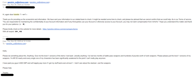 genshin impact stolen accounts