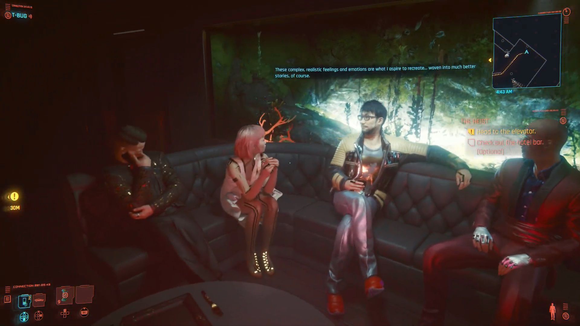  Nagisa Ōshima talking in a bar, in Cyberpunk 2077.