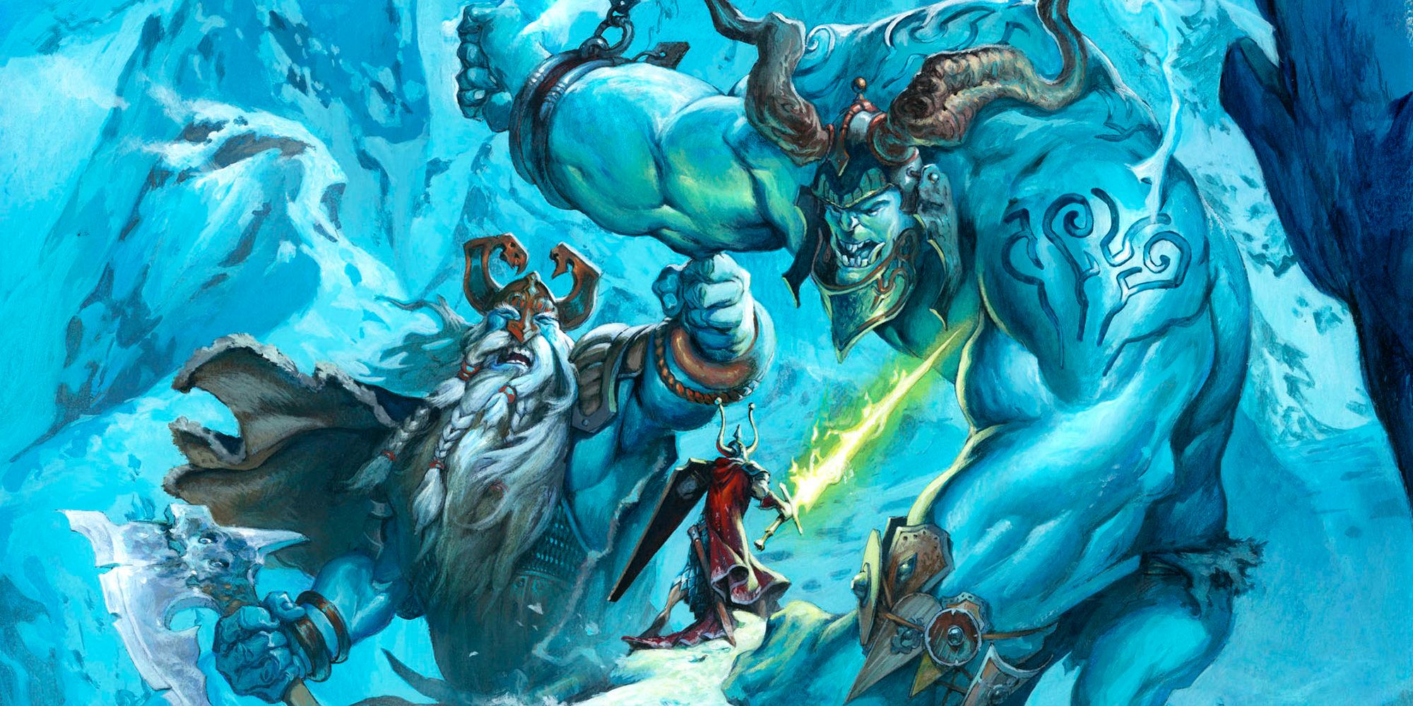 Dungeons and Dragons: Fighting Two Frost Giants by Jesper Ejsing