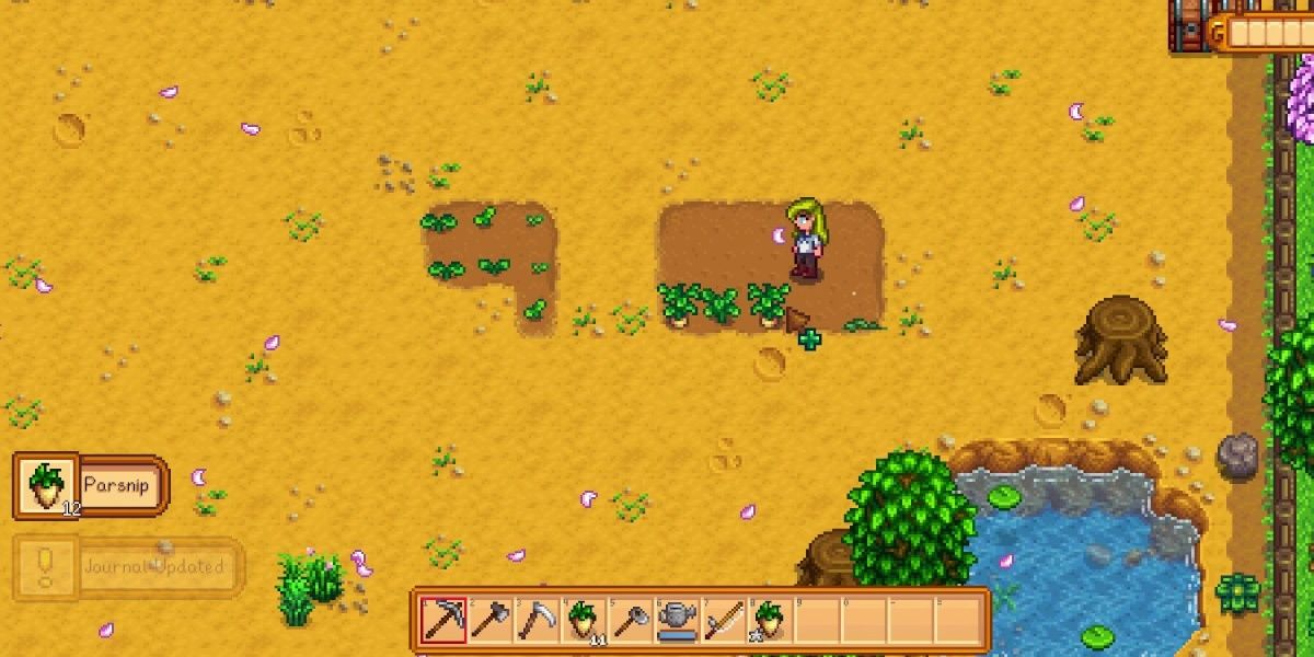 Parsnip farm in Stardew Valley