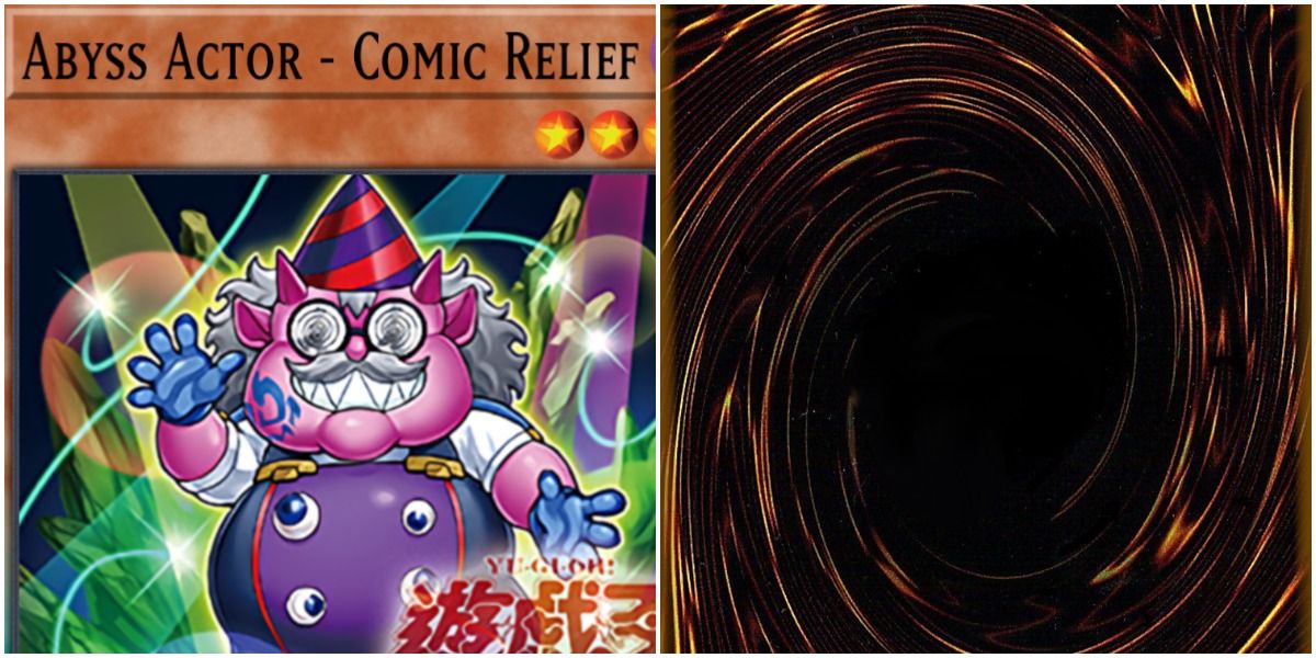 Comic Relief Abyss Actor Card Yu Gi Oh! face up and face down