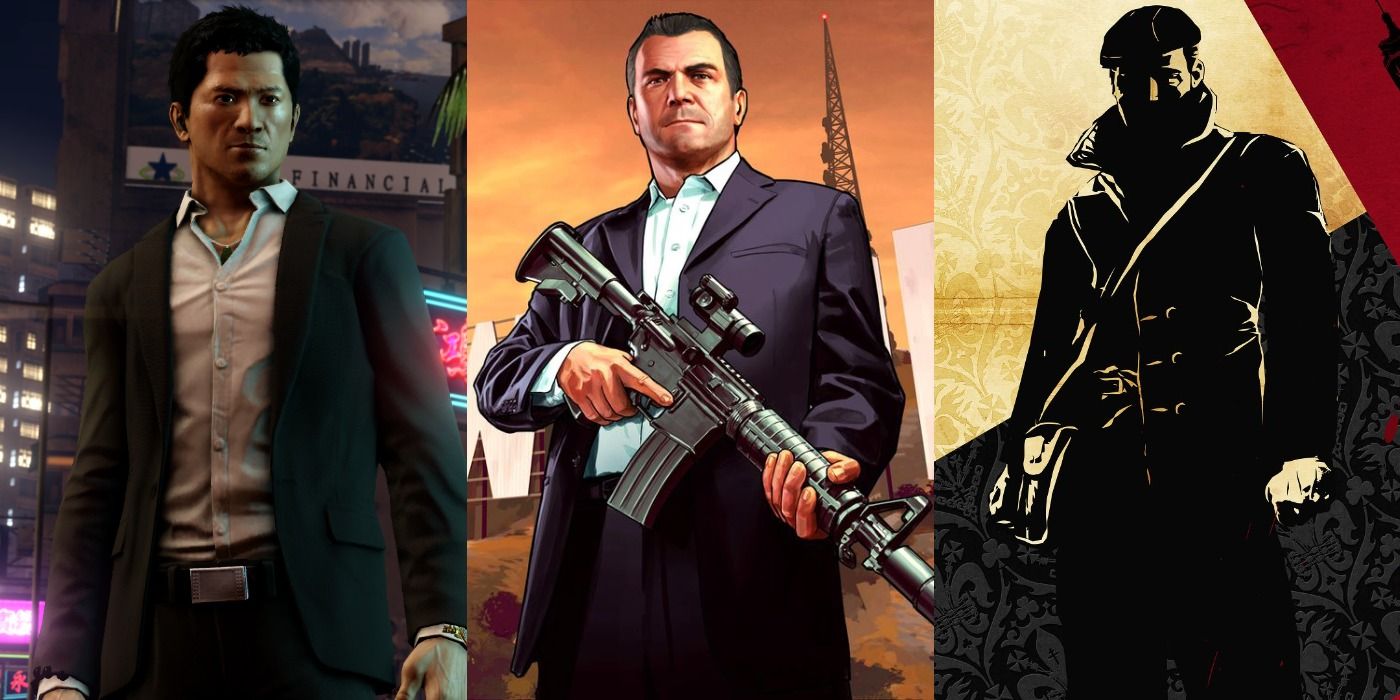From Left To Right: Wei Shen of Sleeping Dogs, Michael from GTA 5 and Sean Devlin on The Saboteur's Cover Art
