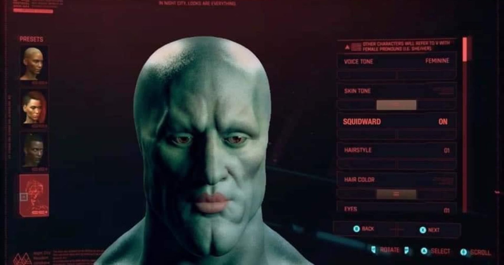 Someone Made Handsome Squidward In Cyberpunk 2077