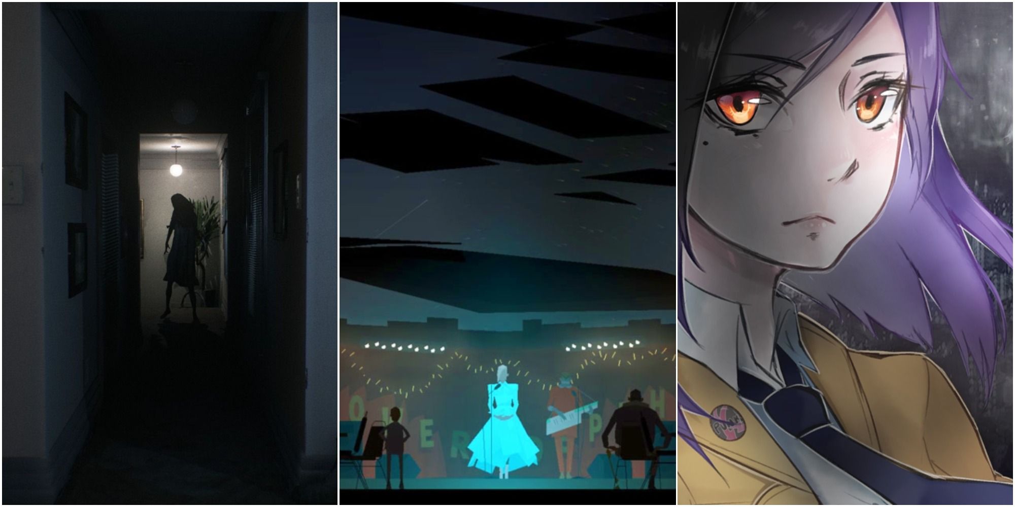 The featured image for the article, featuring Tokyo Dark, Kentucky Route Zero, and Visage