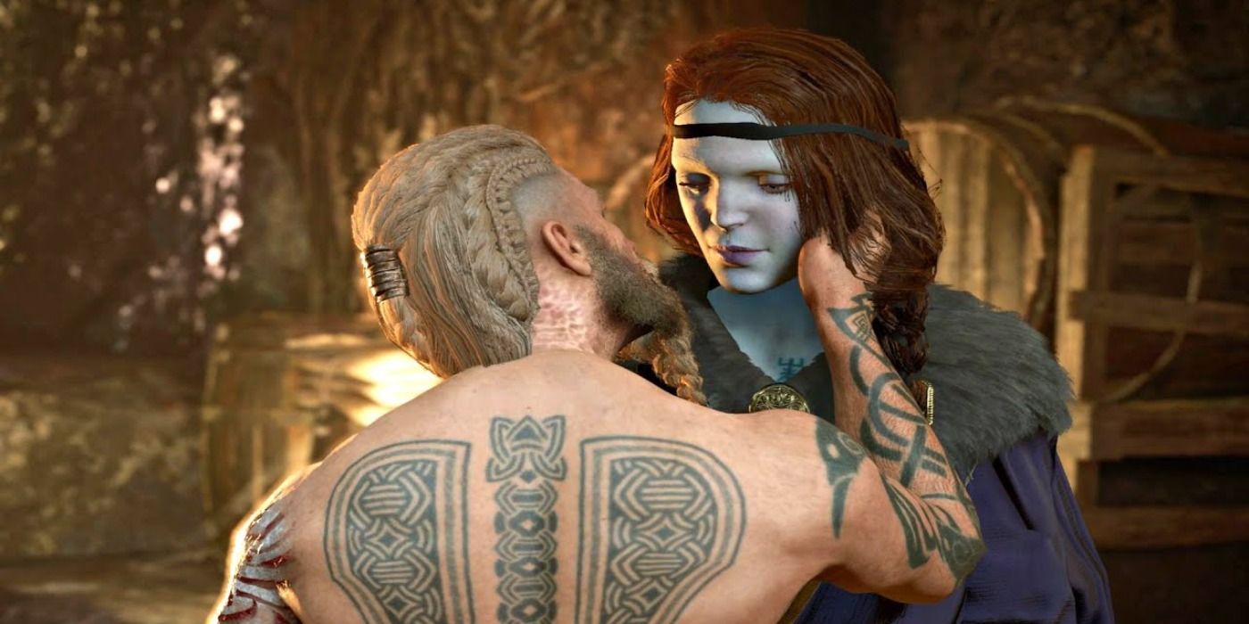 A romantic encounter with Gunlodr In Assassin's Creed Vallhalla