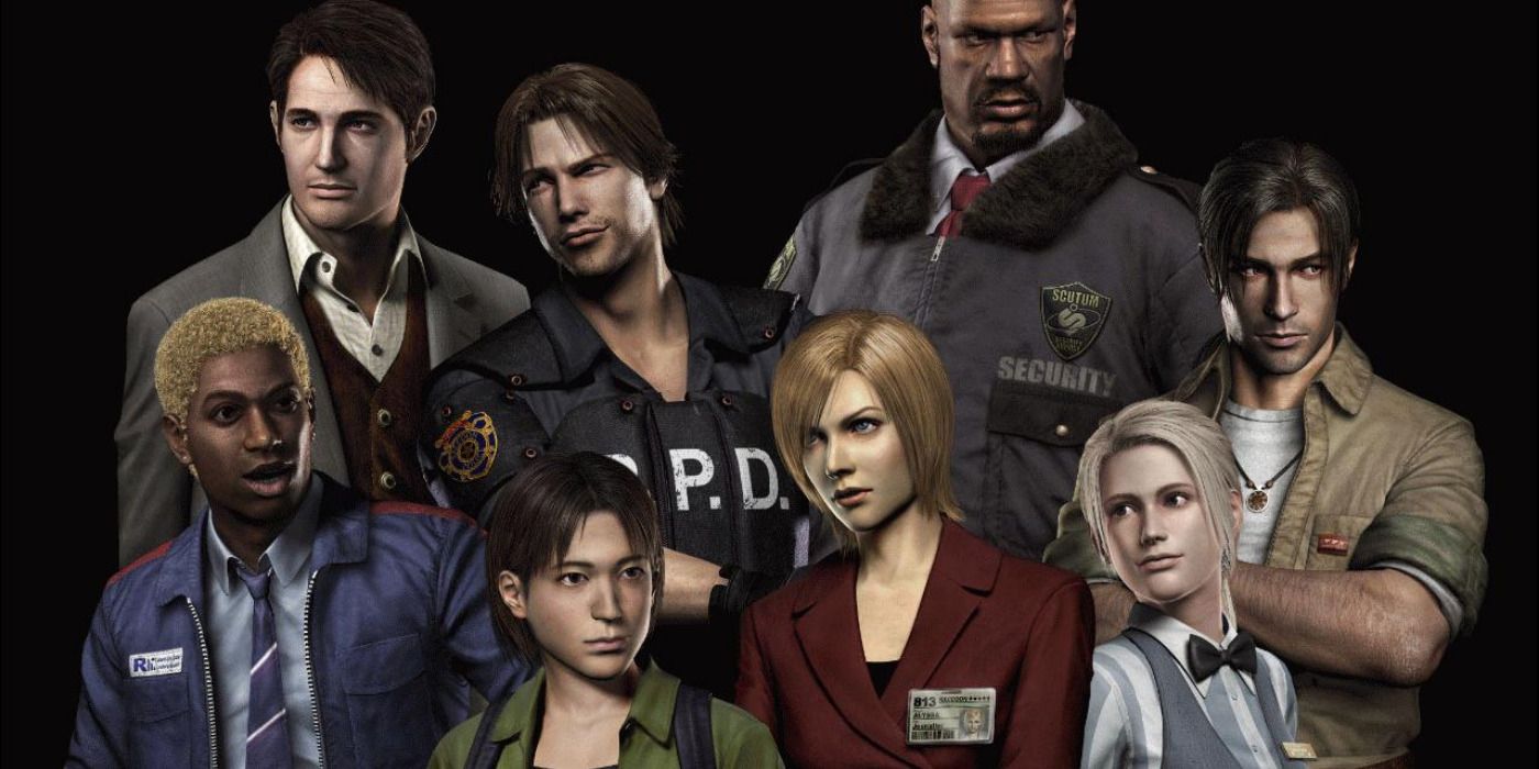The eight survivors of Resident Evil Outbreak