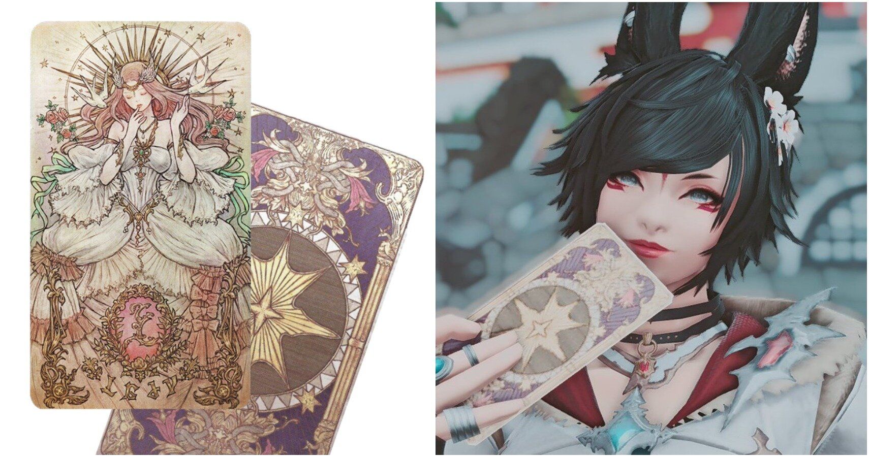 Split image of card and viera