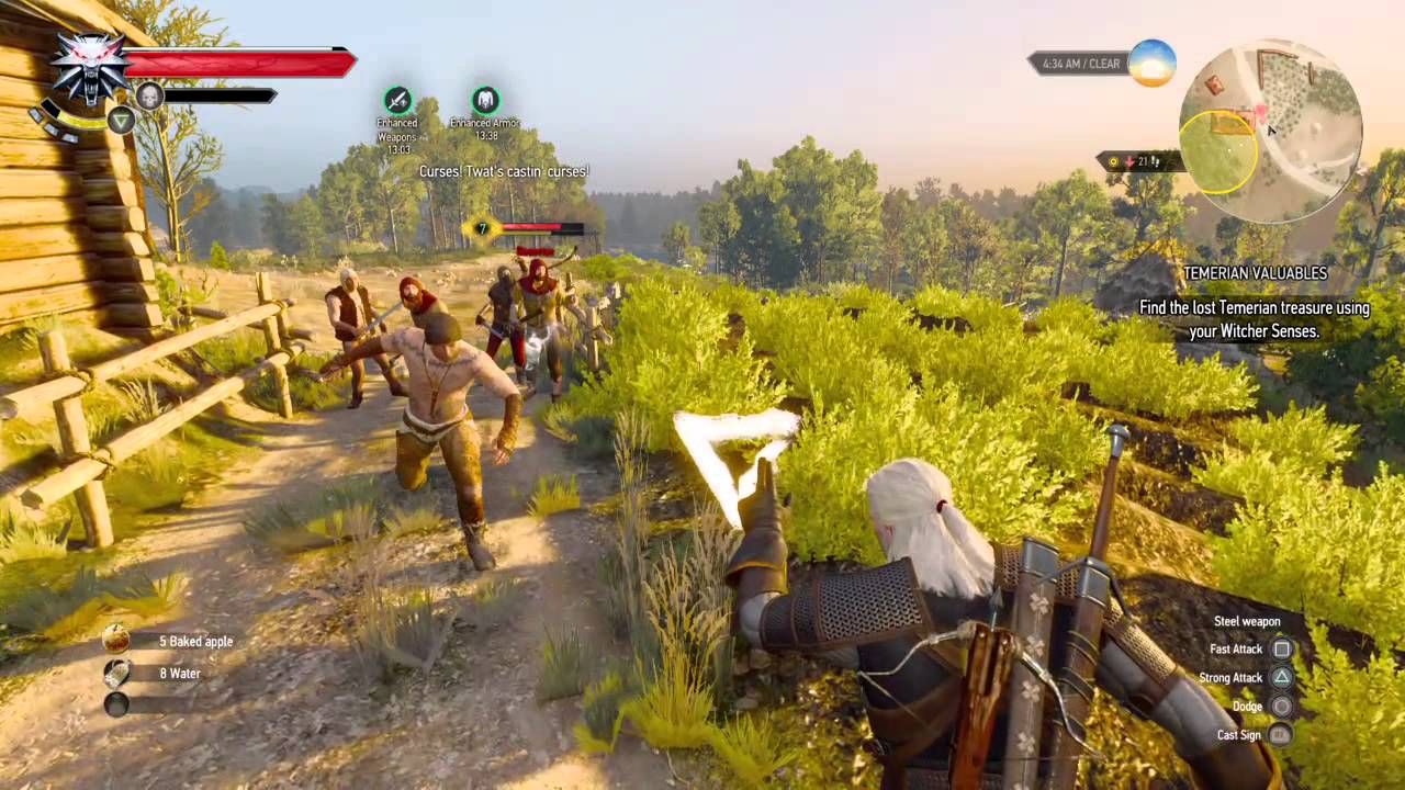 Witcher 3 Screenshot Of Geralt Using Axii On Group Of People