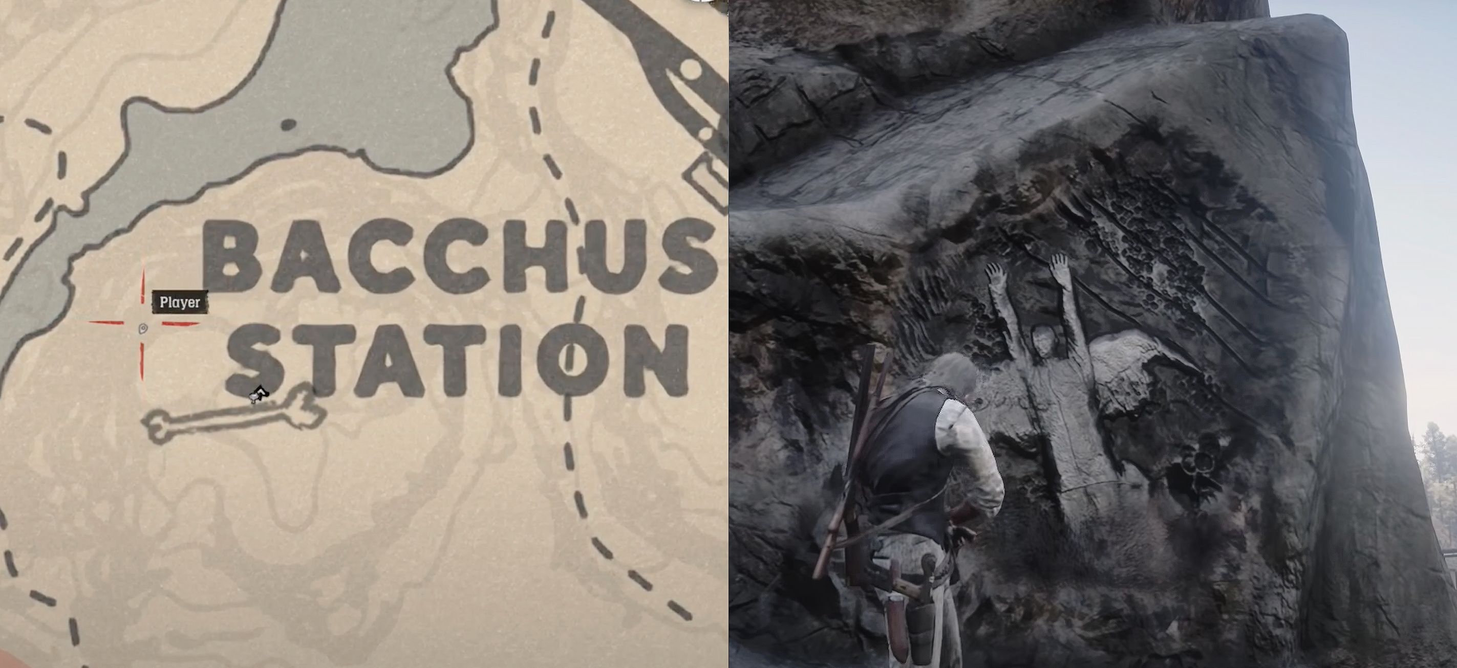 Bacchus Station Map And Rock Carving
