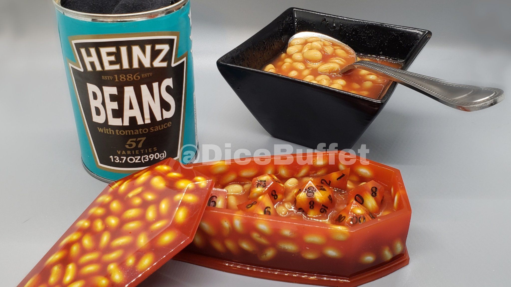 Baked Beans Dice Coffin Heinz D&D Dungeons and Dragons