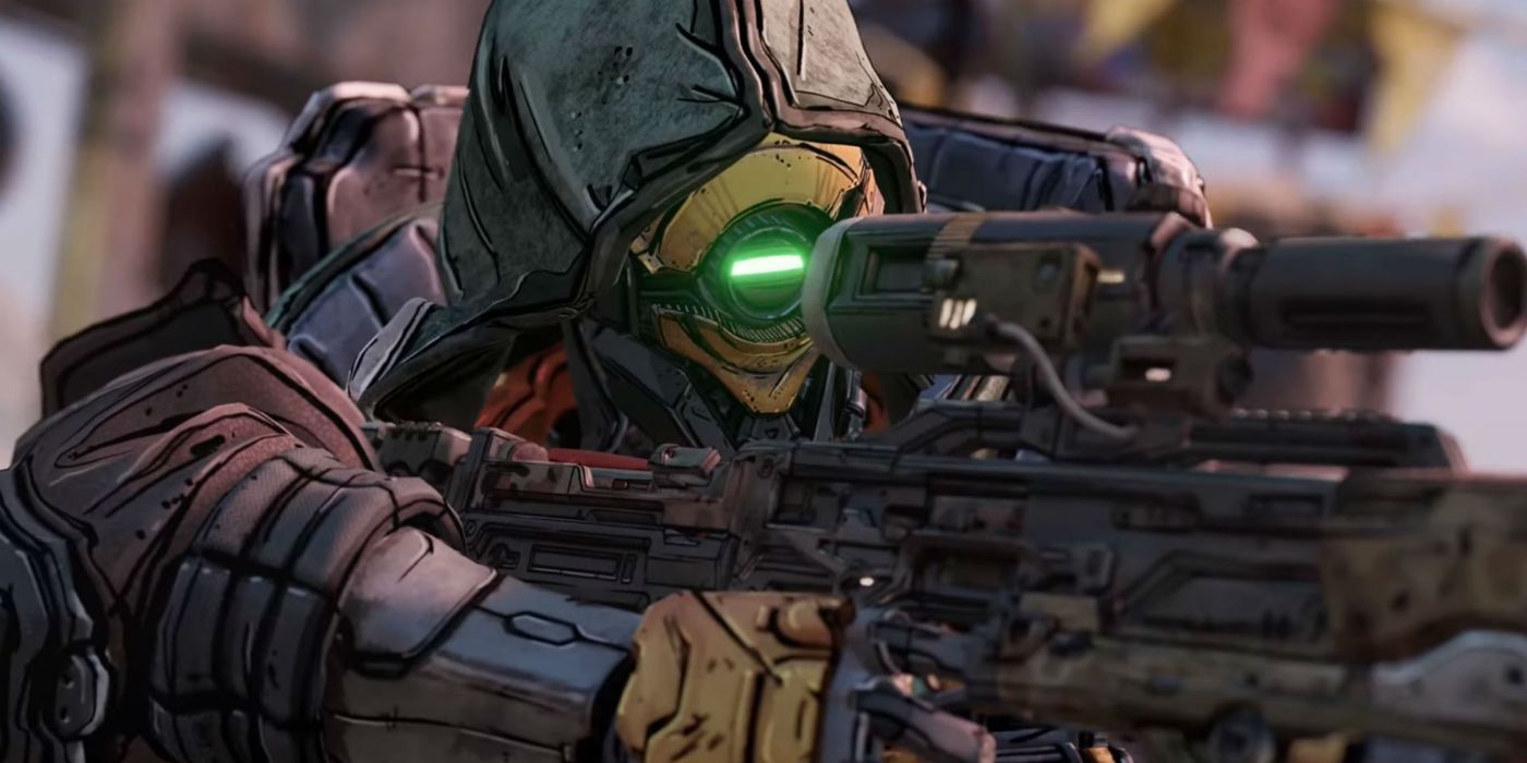 Fl4k with a sniper in their character trailer for Borderlands 3