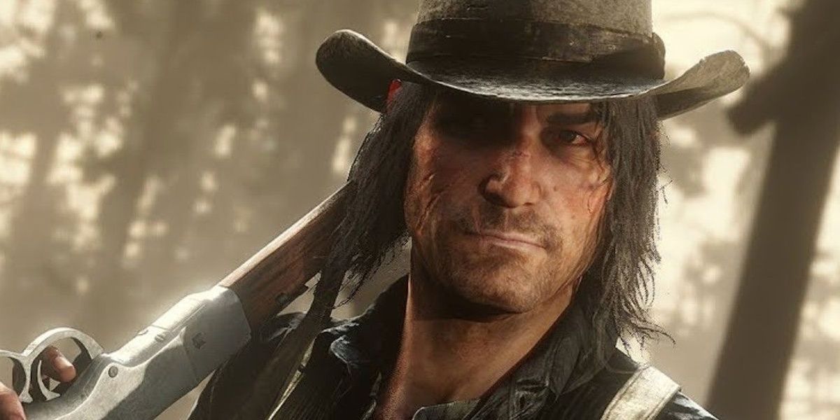 John Marston and rifle in RDR2