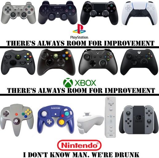 PlayStation Xbox Nintendo controller meme