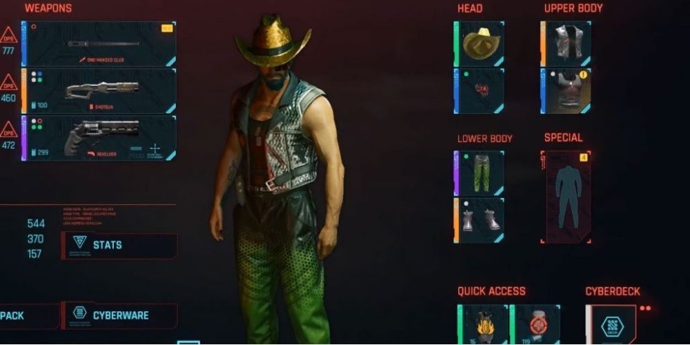 Cyberpunk 2077 Clothing On V With Cowboy Hat And Vest
